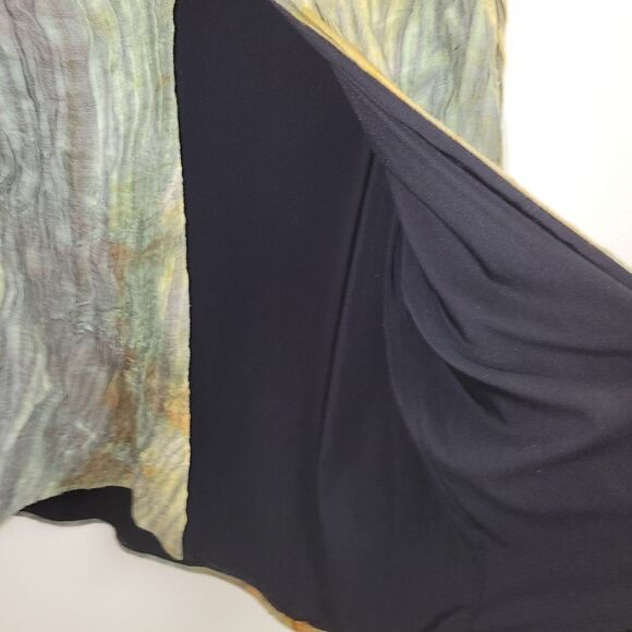 JOAN MCGEE Crinkled Hand Painted Pleated Silk Jacket Coat Tie Dye M Art to Wear - Picture 5 of 9